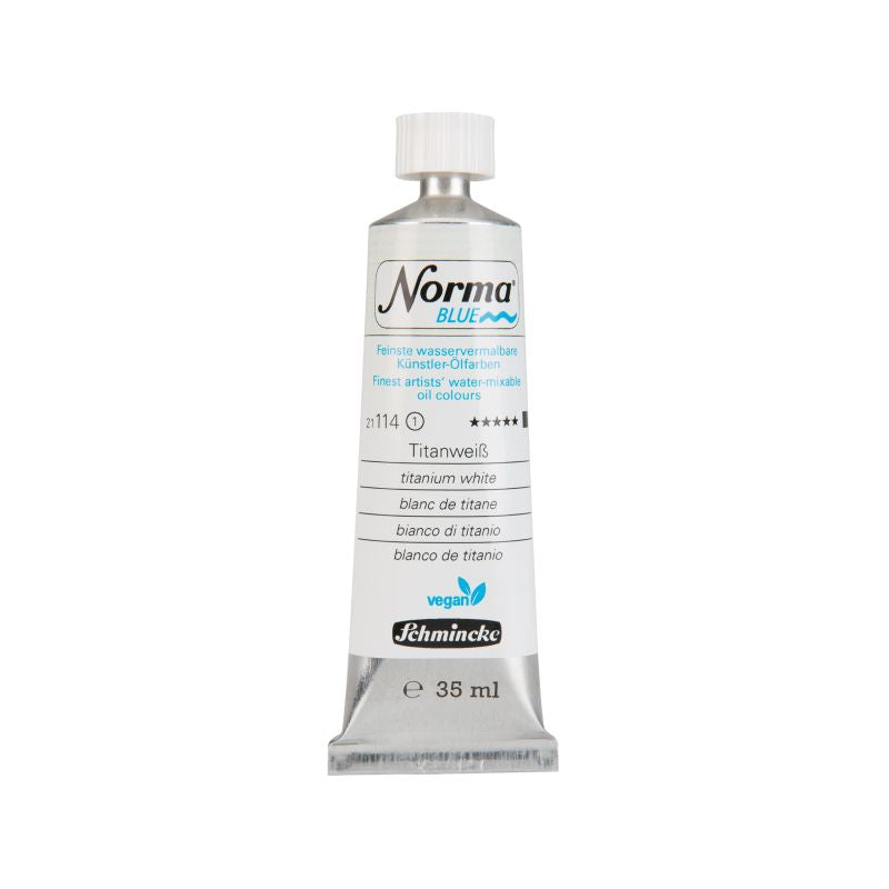 Schmincke Norma Blue Water Mixable Oil Paint Titanium White