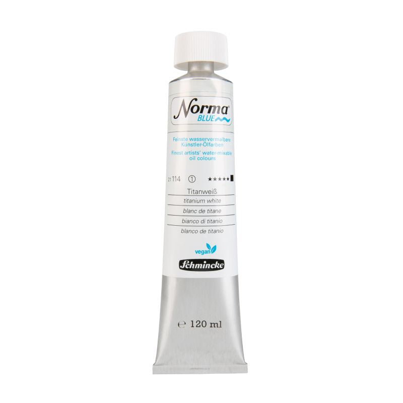 Schmincke Norma Blue Water Mixable Oil Paint Titanium White