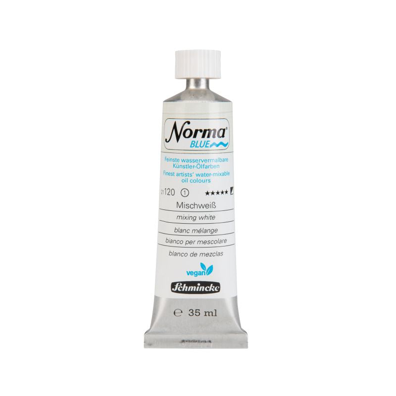 Schmincke Norma Blue Water Mixable Oil Paint Mixing White