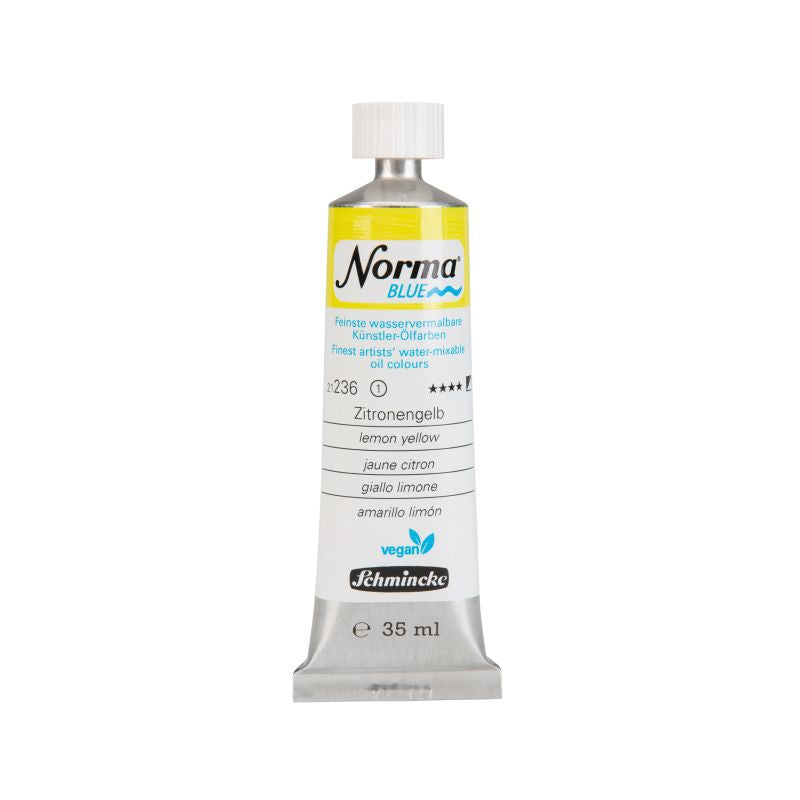 Schmincke Norma Blue Water Mixable Oil Paint Lemon Yellow
