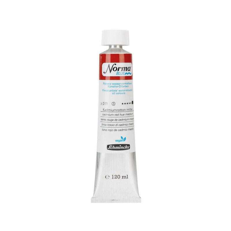 Schmincke Norma Blue Water Mixable Oil Paint Cadmium Red Hue Medium