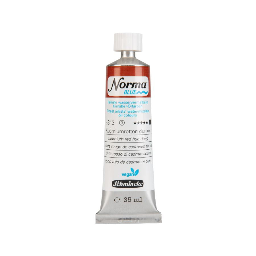 Schmincke Norma Blue Water Mixable Oil Paint Cadmium Red Hue Deep