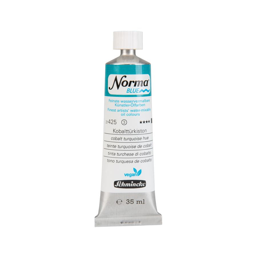 Schmincke Norma Blue Water Mixable Oil Paint Cobalt Turquoise Hue