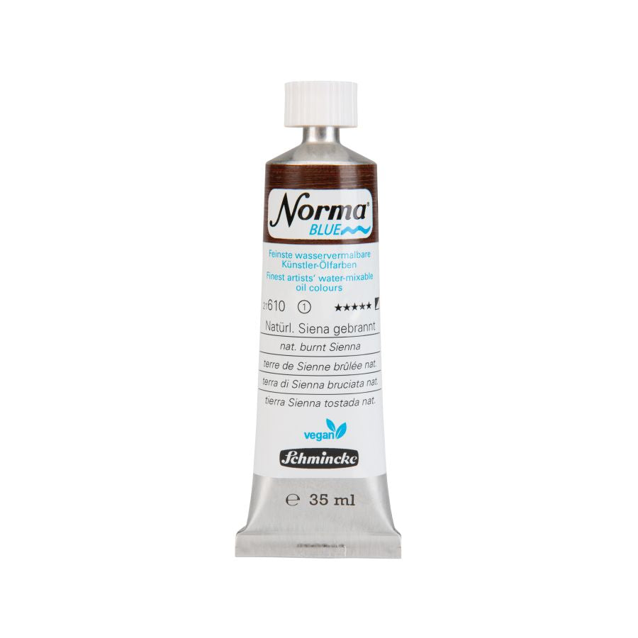 Schmincke Norma Blue Water Mixable Oil Paint Natural Burnt Sienna