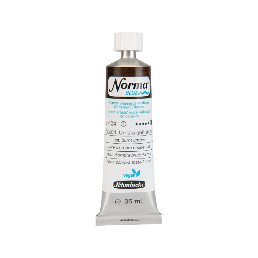 Schmincke Norma Blue Water Mixable Oil Paint Natural Burnt Umber