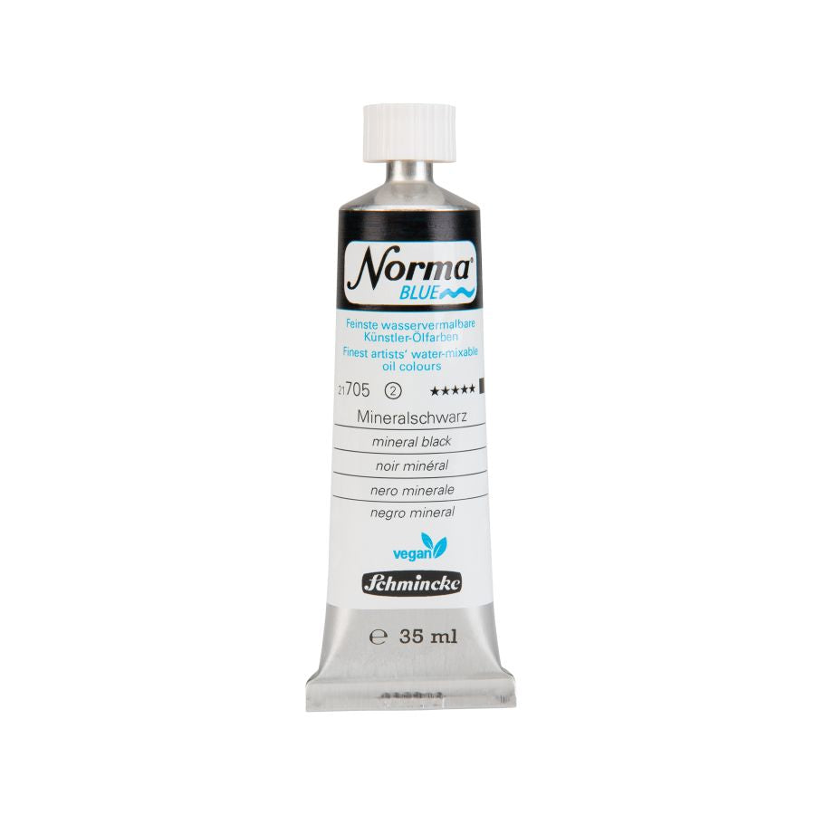 Schmincke Norma Blue Water Mixable Oil Paint Mineral Black