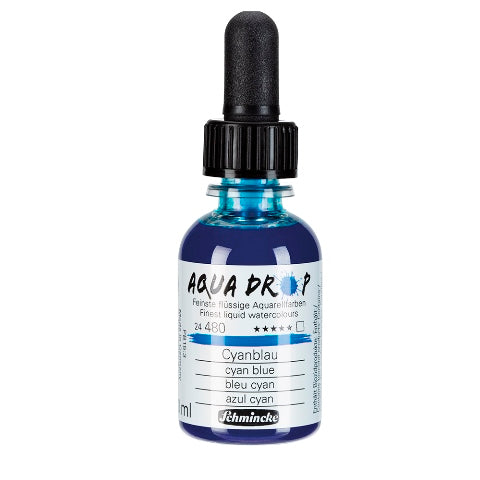 Schmincke Aqua Drop Liquid Watercolour Cyan Blue 30ml