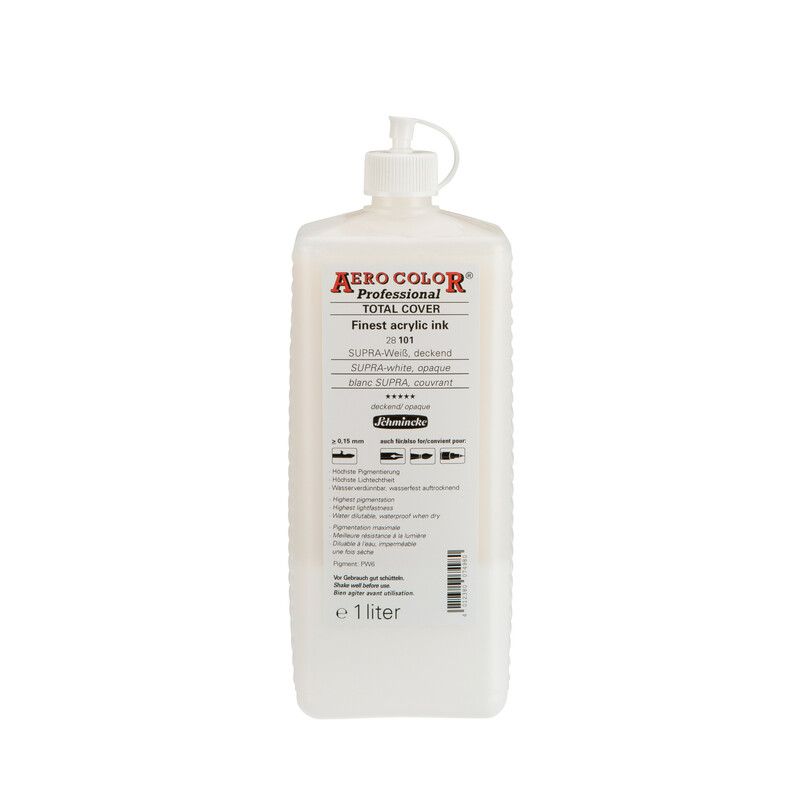 Schmincke Aerocolor Acrylic Paint Supre Opaque White 1L