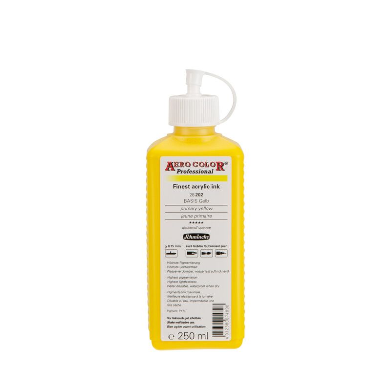 Schmincke Aerocolor Acrylic Paint Primary Yellow 250ml