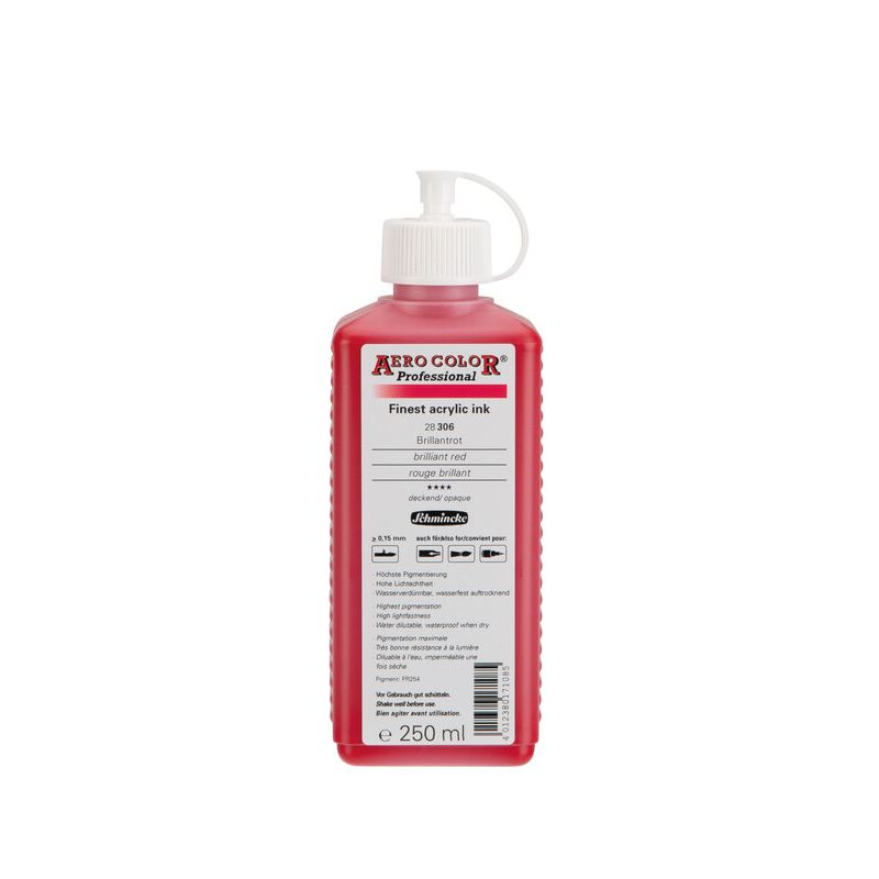 Schmincke Aerocolor Acrylic Paint Brilliant Red 250ml