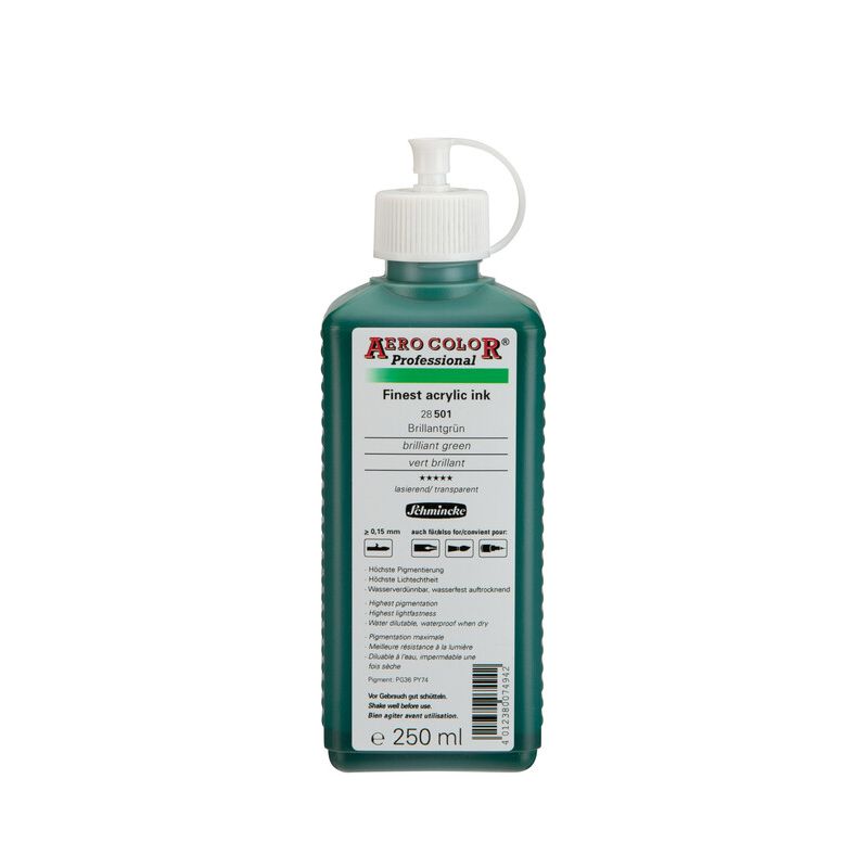 Schmincke Aerocolor Acrylic Paint Brilliant Green 250ml