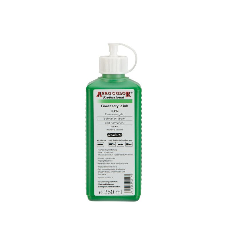 Schmincke Aerocolor Acrylic Paint Permanent Green 250ml