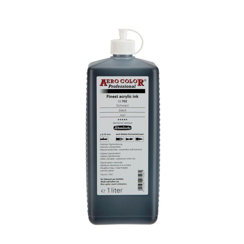 Schmincke Aerocolor Acrylic Paint Black 1L