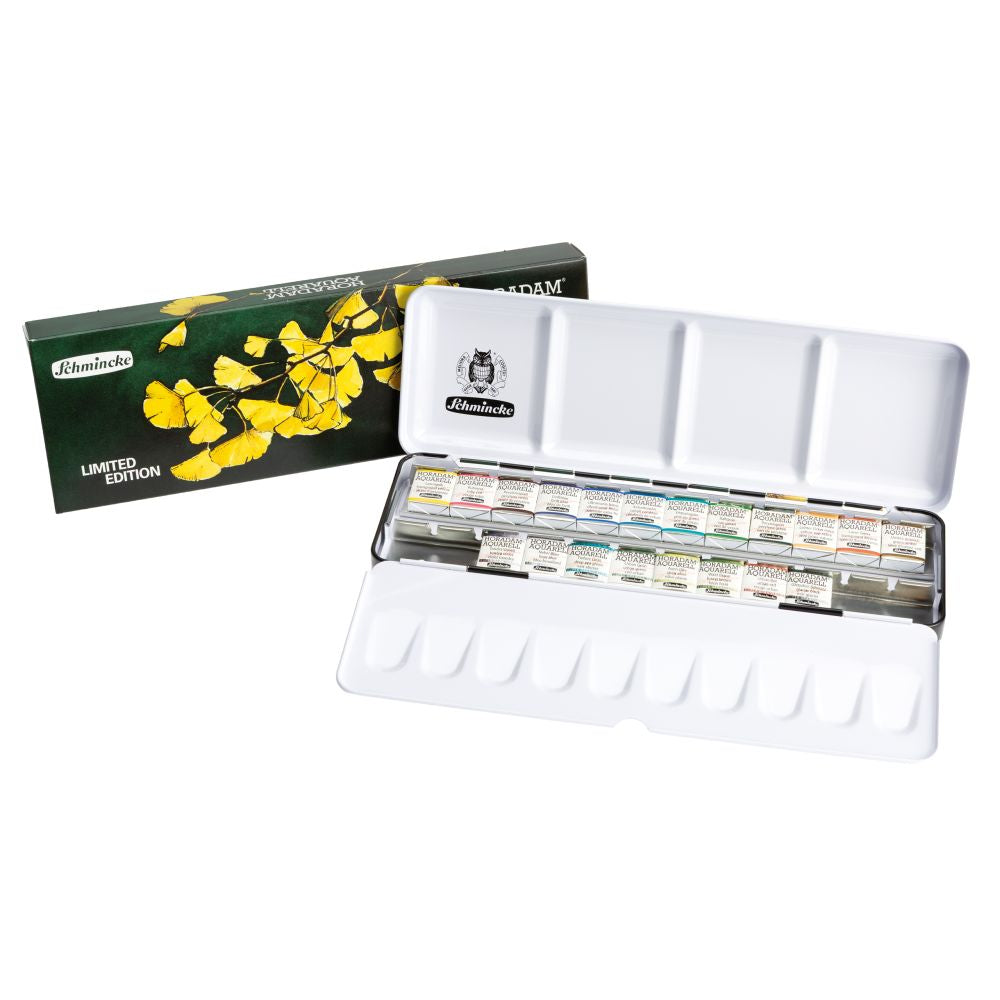 SCHMINCKE HORADAM WATERCOLOUR PAINT GINKGO SET 20 X 1/2 PANS