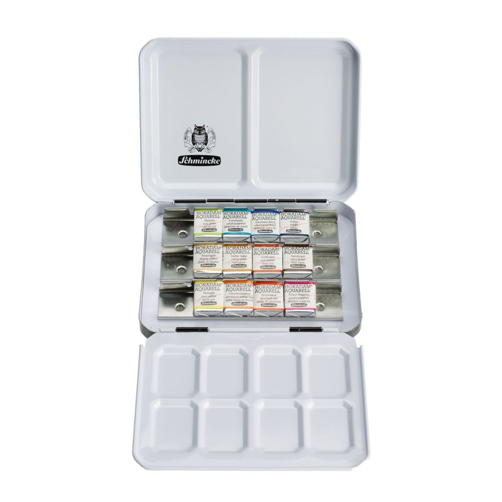SCHMINCKE HORADAM WATERCOLOUR PAINT FELIX SCHEINBERGER SET 12 X 1/2 PANS SET