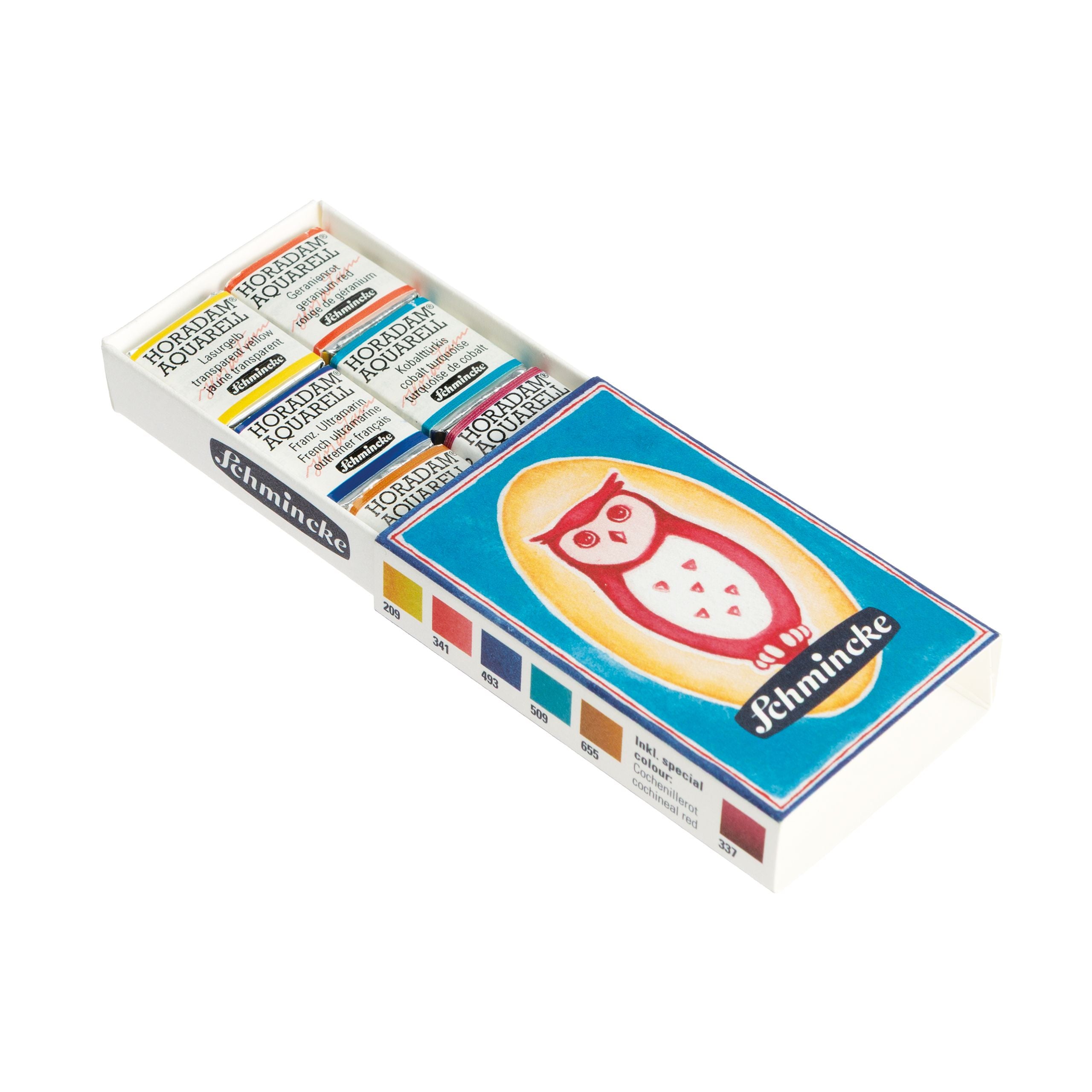 SCHMINCKE HORADAM WATERCOLOUR PAINT MATCHBOX SET 6 PANS