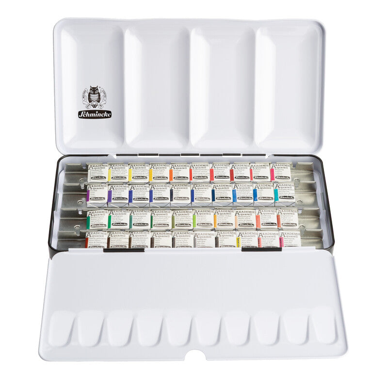 SCHMINCKE AKADEMIE WATERCOLOUR PAINT 40 HALF PANS