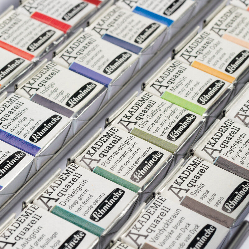 SCHMINCKE AKADEMIE WATERCOLOUR PAINT 40 HALF PANS