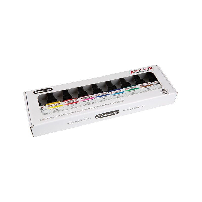 Schmincke Aerocolor Acrylic Paint Basic Colours Set 9