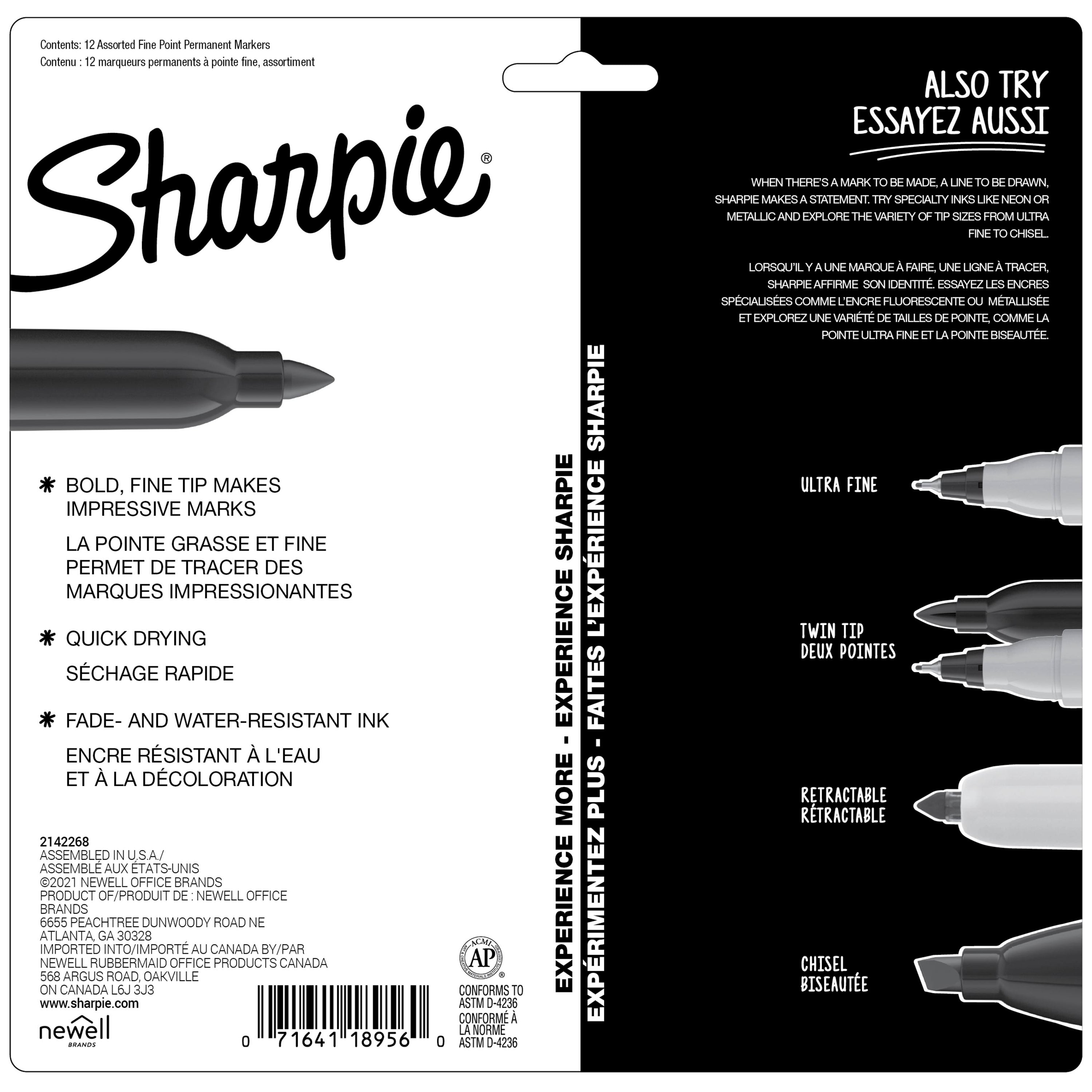 SHARPIE PERMANENT MARKER MYSTIC GEMS FINE TIP ASSORTED SET 12