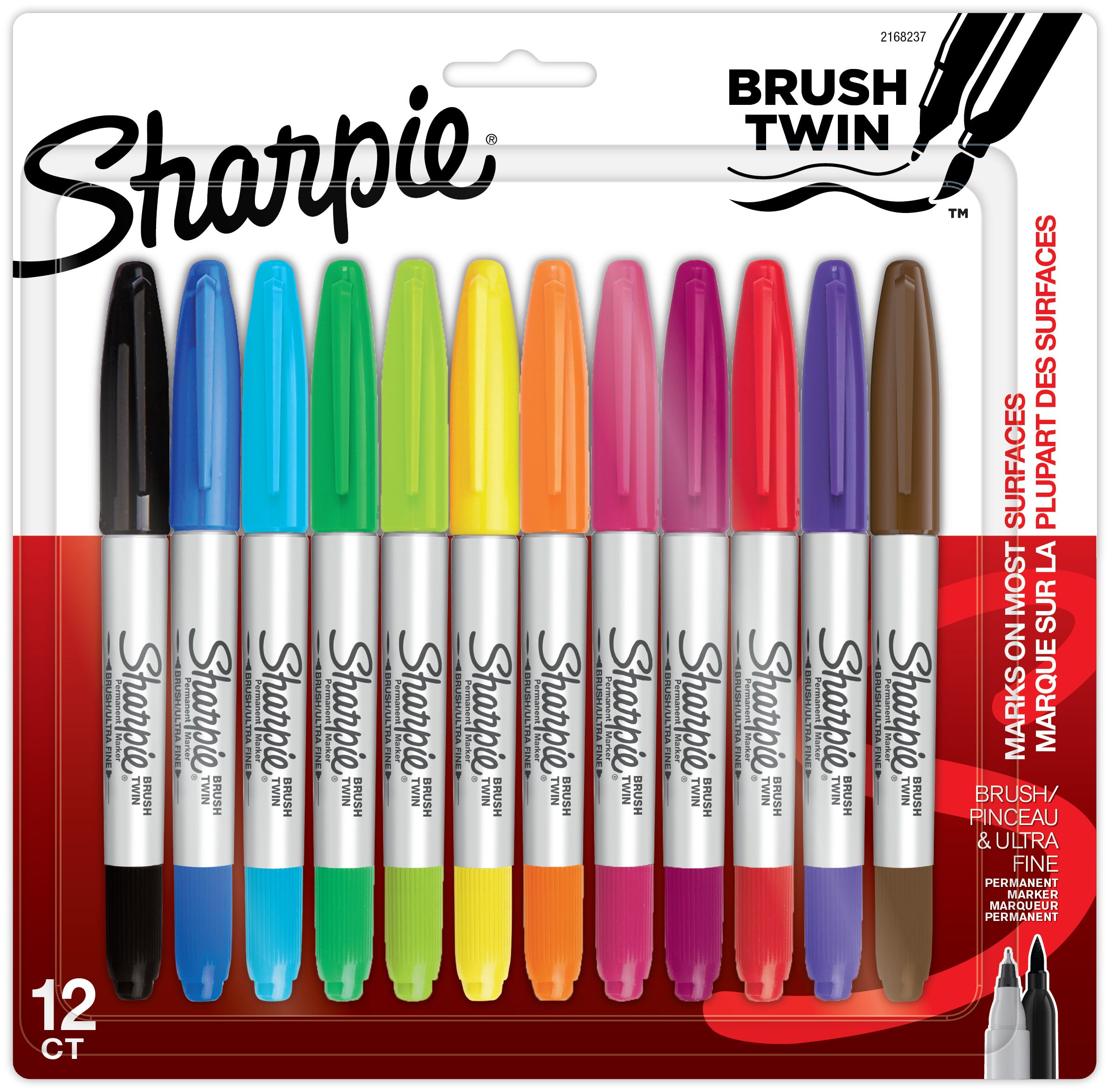 SHARPIE PERMANENT MARKER TWIN TIP ASSORTED SET 12