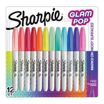 SHARPIE PERMANENT MARKER GLAM POP FINE TIP ASSORTED SET 12