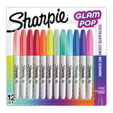 SHARPIE PERMANENT MARKER GLAM POP FINE TIP ASSORTED SET 12 SET / 1.0MM