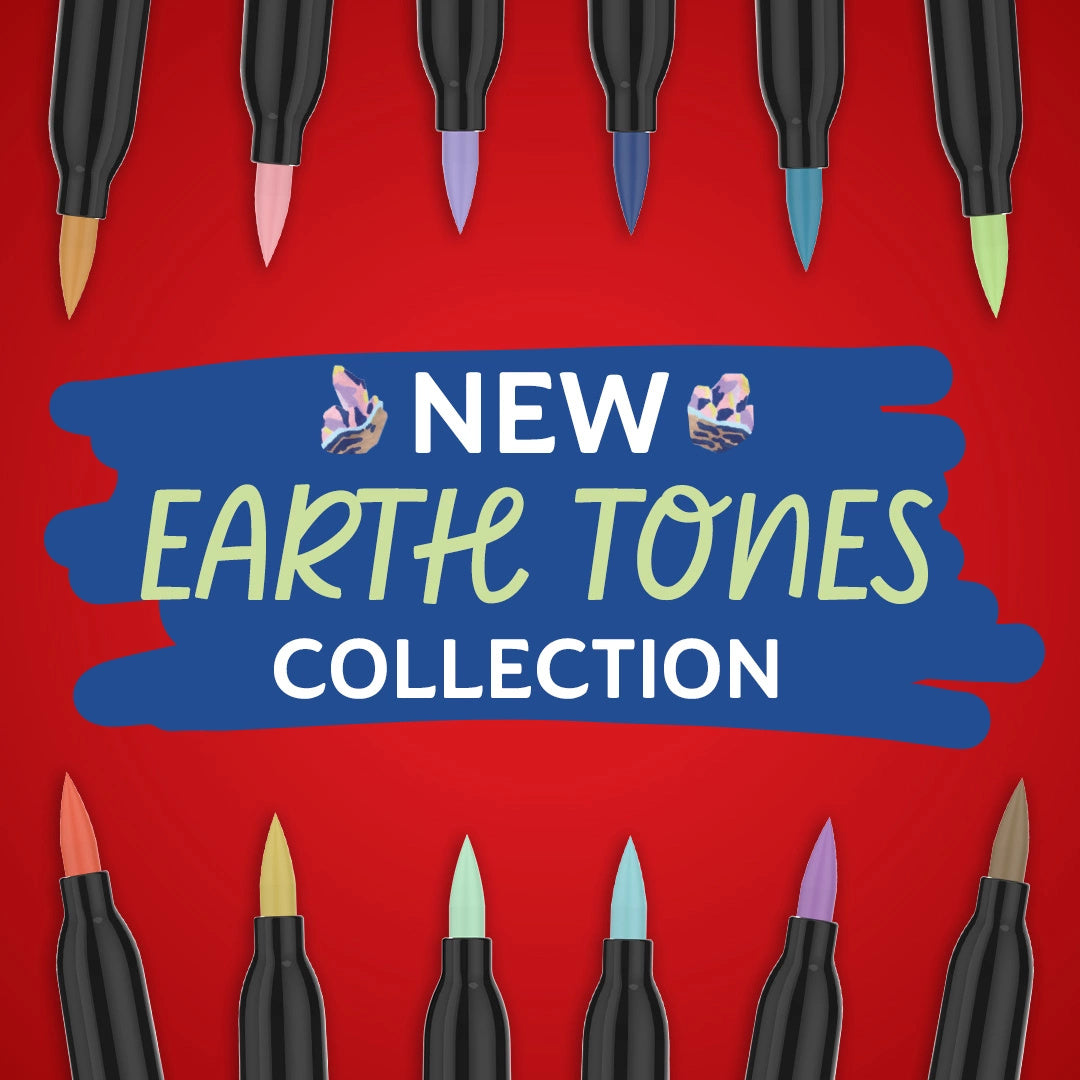 SHARPIE CREATIVE ACRYLIC MARKERS EARTH TONE SET 12 BRUSH TIP