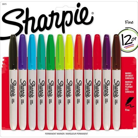 Sharpie Fine Tip Permanent Marker Assorted Set 12 SET