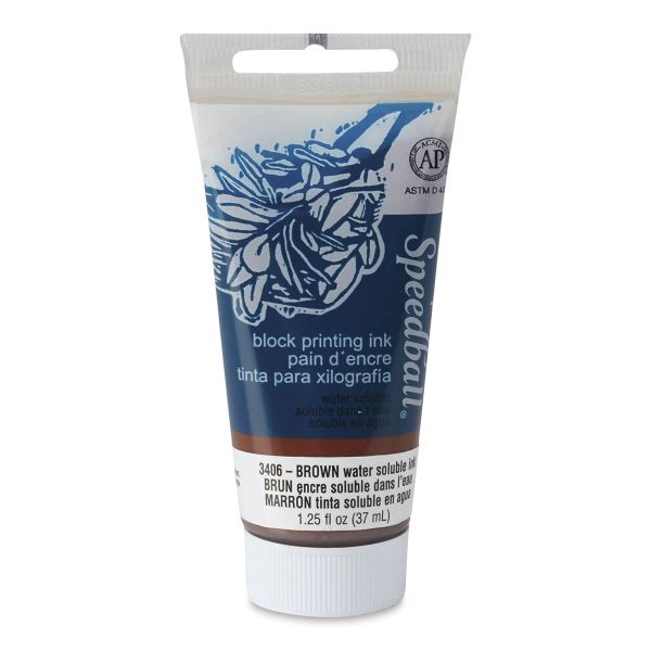 Speedball Waterbased Relief Printing Ink Brown 37ml