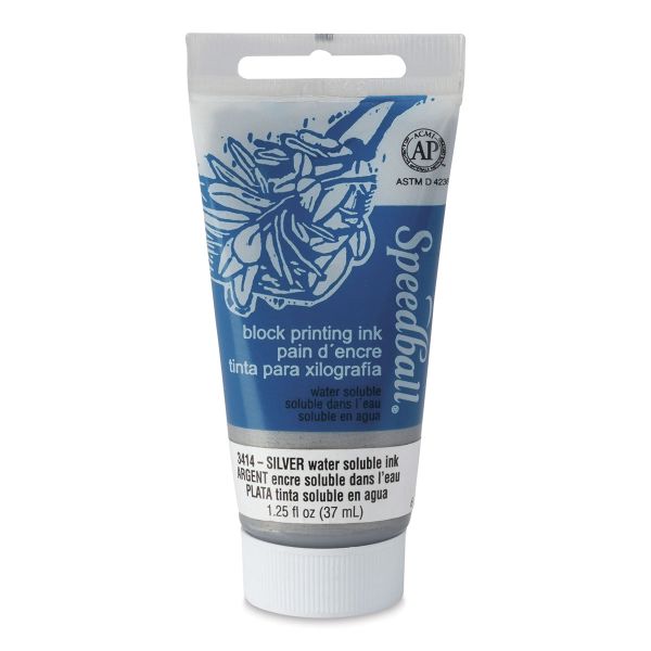 Speedball Waterbased Relief Printing Ink Silver 37ml