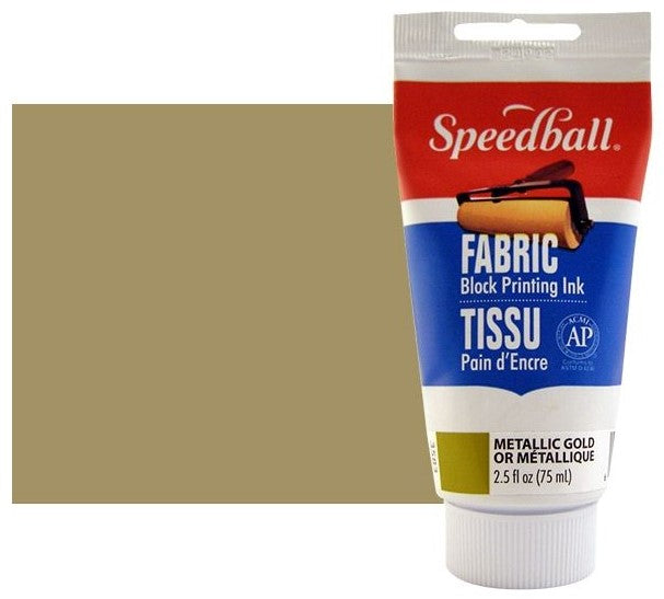 Speedball Fabric Relief Printing Ink Metallic Gold 75ml