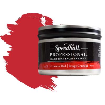 Speedball Pro Relief Printing Ink Crimson Red 236ml