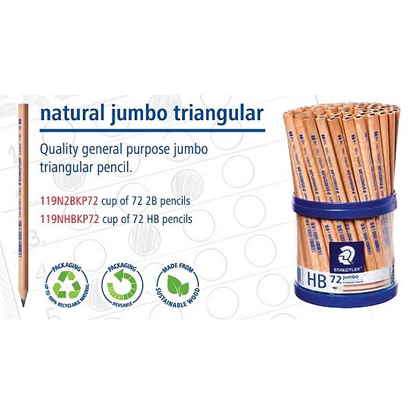 Staedtler Class Pack Graphite Jumbo Pencil Set 72 SET / 2B