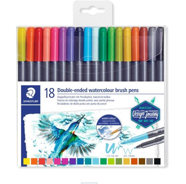 Staedtler Design Journey Watercolour Pen Watercolour Twin Tip Pen Set 18 SET