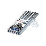 Staedtler Pigment Liner Pen Black Set 4+2 Free SET