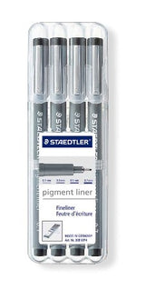 Staedtler Pigment Liner Pen Black Set 4 SET