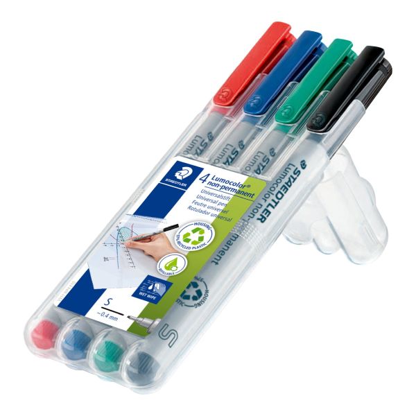 Staedtler Lumocolor Non-Permanent Marker Super Fine Set 4