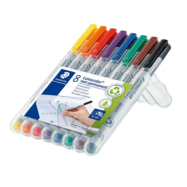 Staedtler Lumocolor Non-Permanent Marker Assorted Wallet Set 8