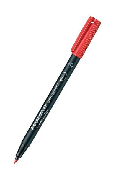 Staedtler Lumocolor Permanent Marker Super Fine Red 0.4mm