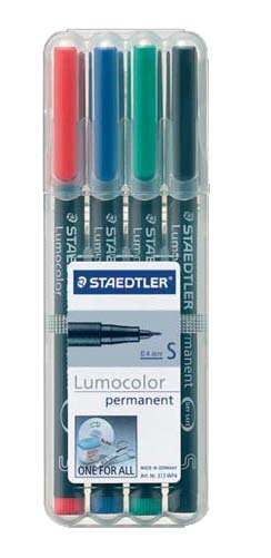 Staedtler Lumocolor Permanent Marker Super Fine Set 4 SET / 0.4mm