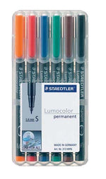 Staedtler Lumocolor Permanent Marker Super Fine Set 6