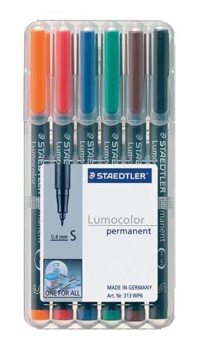 Staedtler Lumocolor Permanent Marker Super Fine Set 6 SET / 0.4mm
