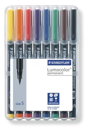 Staedtler Lumocolor Permanent Marker Super Fine Set 8 SET / 0.4mm