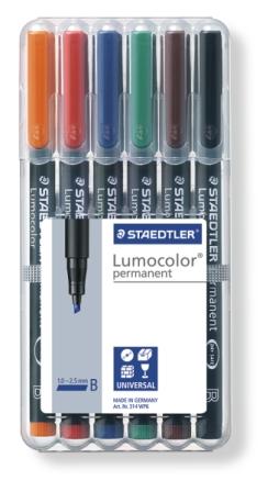 Staedtler Lumocolor Permanent Marker Broad Set 6