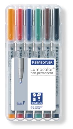Staedtler Lumocolor Non-Permanent Marker Fine Set 6 SET / 0.6mm