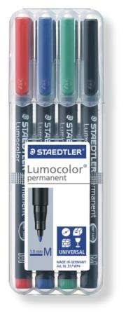 Staedtler Lumocolor Permanent Marker Medium Set 4 SET / 1.0mm