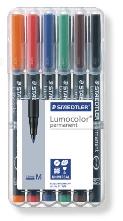 Staedtler Lumocolor Permanent Marker Medium Set 6 SET / 1.0mm