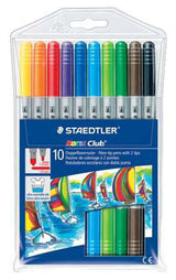 Staedtler Noris Fibre Tip Dual-Tip Pen Set 10 SET