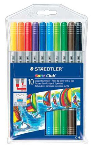 Staedtler Noris Fibre Tip Dual-Tip Pen Set 10 SET